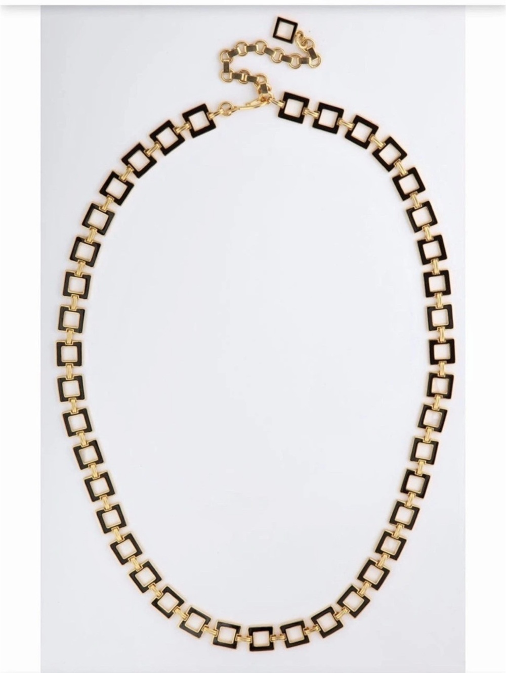 Black & Gold Square Link Necklace or Belt Like New Kenneth Jay Lane KJL